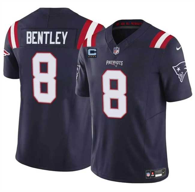 Men & Women & Youth New England Patriots #8 Ja%27Whaun Bentley Navy F.U.S.E. With 4-Star C Patch Vapor Limited Stitched Jersey
